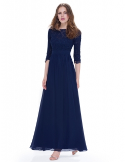 Dámské dlouhé společenské šaty LULA modrá