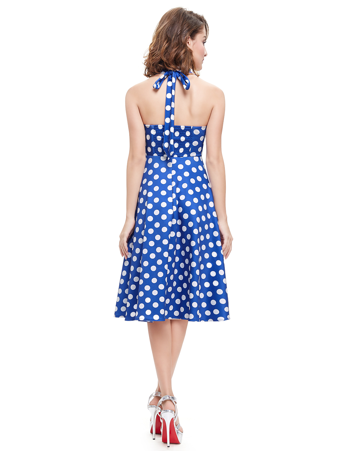 Dámské šaty CORINE s puntíky modrá