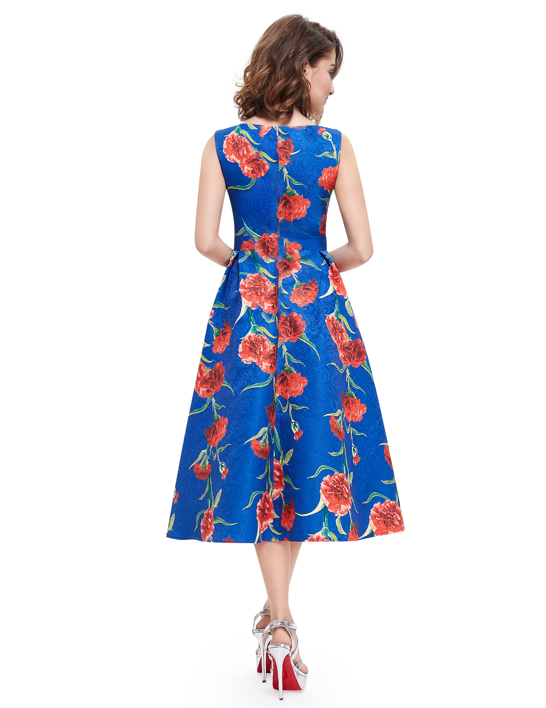 Dámské šaty ALINE s květy modrá