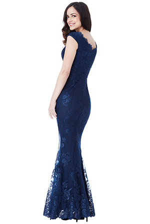 Luxusní večerní šaty Stephanie Pratt modrá