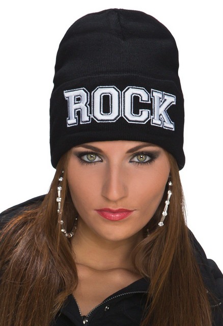 Čepice s nápisem "ROCK" unisex