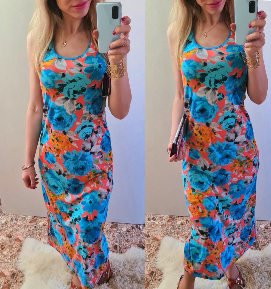 Dámské letní maxi šaty 2014 modrá