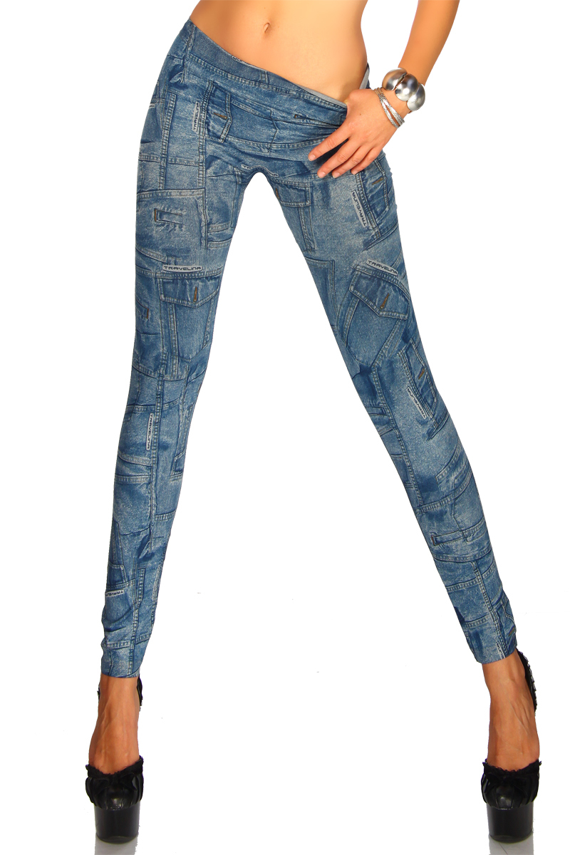 Dámské legíny jeans modrá