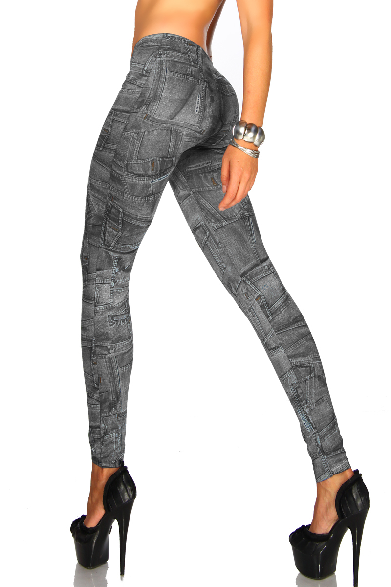 Dámské legíny jeans šedá