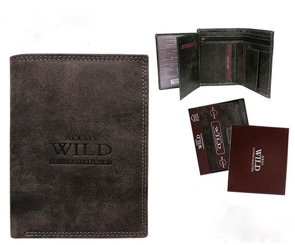Pánská kožená peněženka ALWAYS WILD D1072L-MHU černá