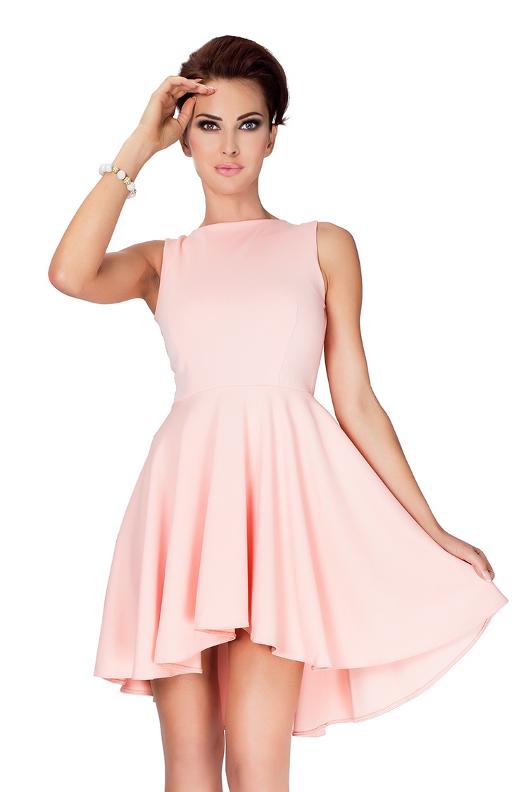 Dámské šaty s asymetrickou sukní NUMOCO 33-1 růžová