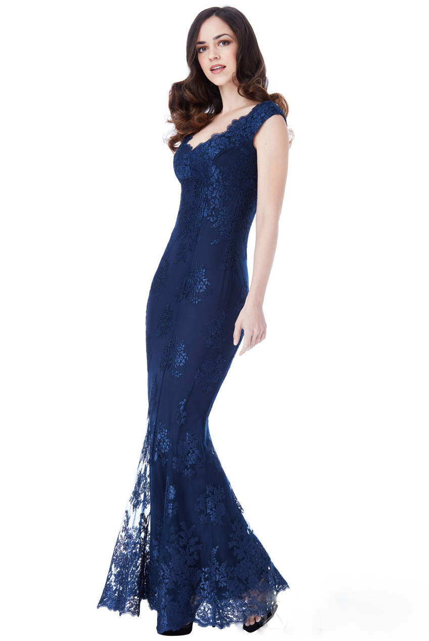 Luxusní večerní šaty Stephanie Pratt modrá
