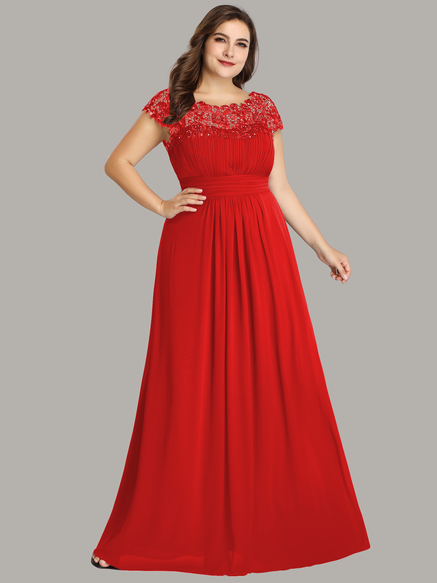 Plesové a společenské šaty červená 59EVe (Dámské šaty)