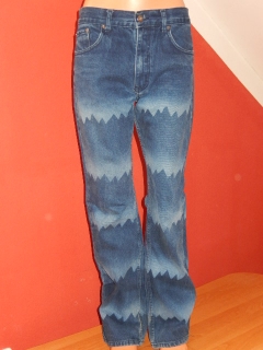 Dámské džíny se vzorem modré vel. XL
