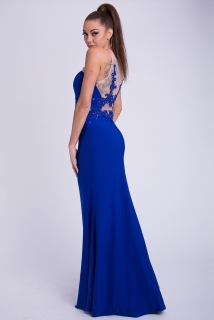 Dámské luxusní společenské šaty s korálky EVA & LOLA modrá