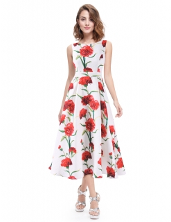 Dámské šaty ALINE s květy bílá