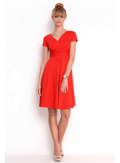 Dámské šaty AGNÉS s krátkým rukávkem červená